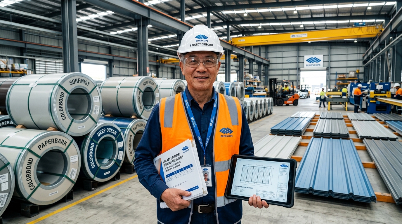 Chuyên gia AVS Steel lập dự toán chi phí lợp mái tôn Lysaght Locked Seam tại nhà máy BlueScope