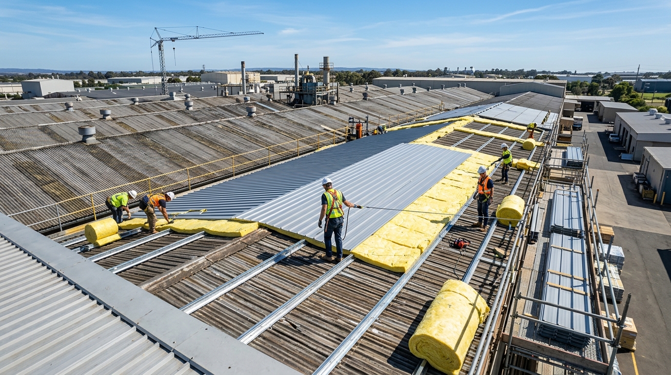Thi công giải pháp Over-Roofing lợp đè tôn mới lên tôn cũ không làm gián đoạn nhà máy